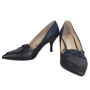 Liz Claiborne Classic Black Pointed Toe 3"  Heel Bow Accent Size 10M
HG9579